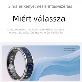 Okosgyűrű szívritmus- és egészségfigyeléssel, Bluetooth-kapcsolat, távirányító és többfunkciós kijelző