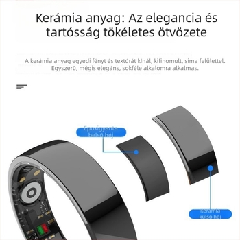 Bluetooth egészségnyomkövető okosgyűrű, pulzusmérés, NFC, fényképkészítés és oldalváltás