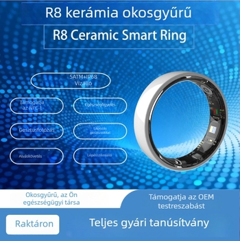 Bluetooth egészségnyomkövető okosgyűrű, pulzusmérés, NFC, fényképkészítés és oldalváltás