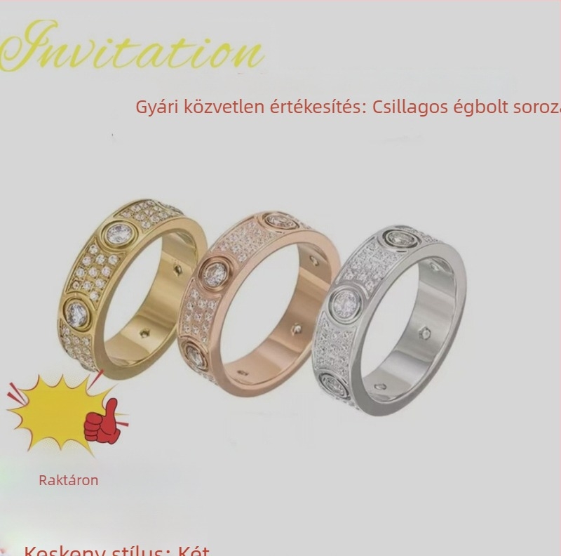 Párgyűrű titánium-acélból, széles és keskeny dizájn, rózsaarany bevonat, női divat ékszer