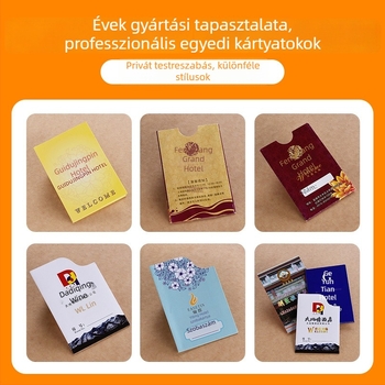 Egyedi szobakártya-tartó szállodák és panziók számára, bevásárlókártya- és tagságikártya-tartó, papírtok