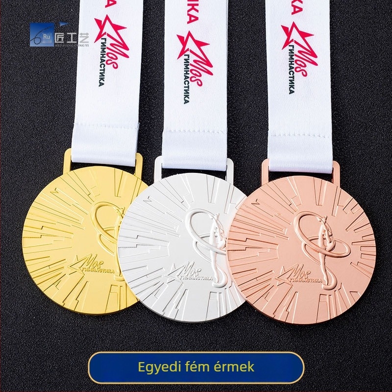Személyre szabott logóval készült maratoni érme, fém zománc felület, arany ezüst bronz