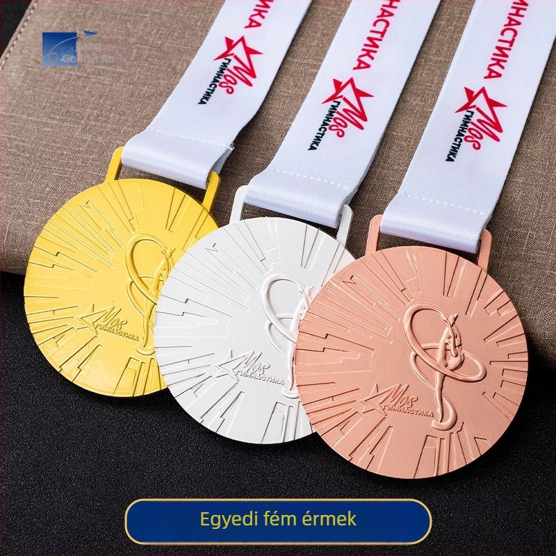 Személyre szabott logóval készült maratoni érme, fém zománc felület, arany ezüst bronz