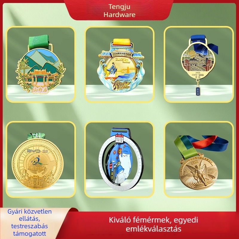 Személyre szabott fém érmek maraton futóversenyekhez, zománccal domborított emlékérmek