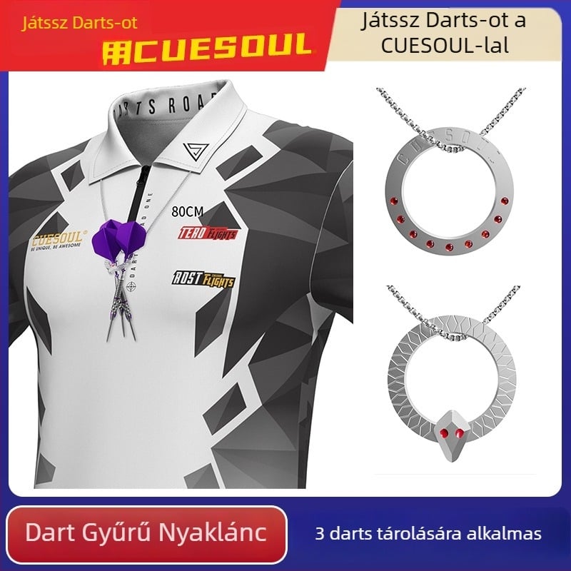 CUESOUL Beast Darts wolfrám acélból készült nyaklánc, 80 mm-es lánccal, 3 darab dárttal, rozsdamentes és tartós