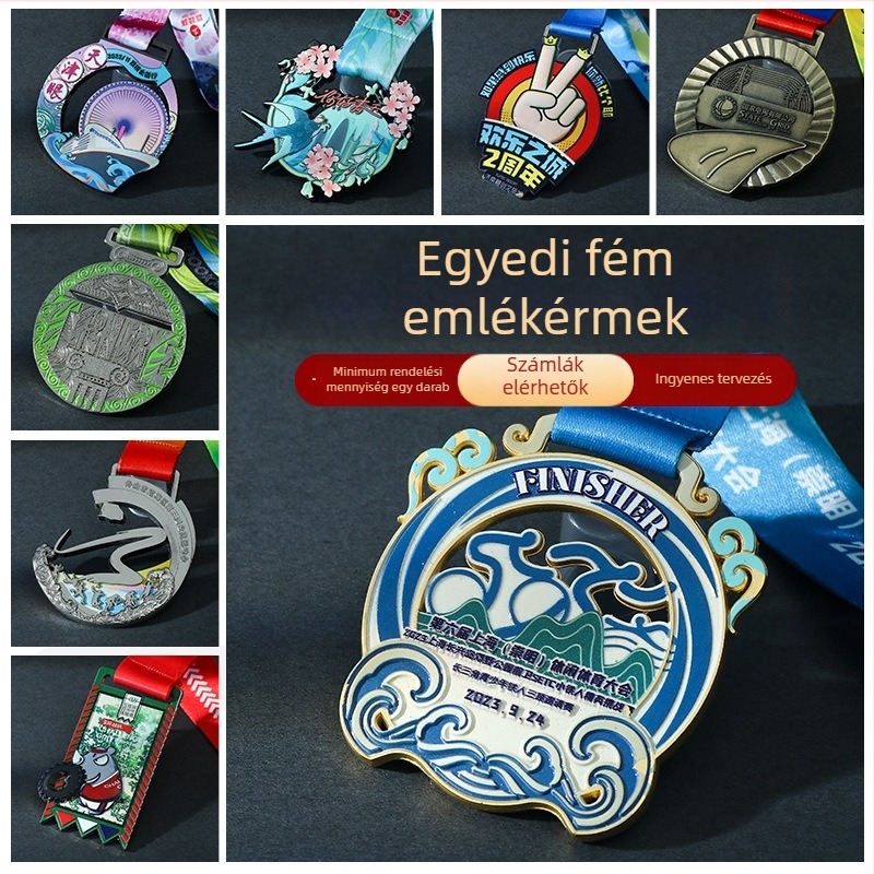 Személyre szabott cinkötvözetű érem maratoni eseményekhez