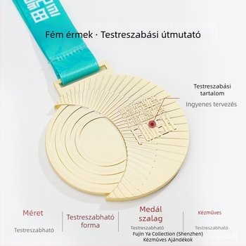 Iskolai sporteseményekre szánt fém maratoni érem – futás és kerékpár – egyedi csapattervezés
