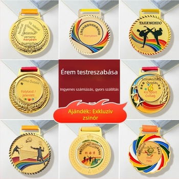 Személyre szabott cinkötvözetes medal zománcfestéssel – maraton, óvoda és gyermekek számára