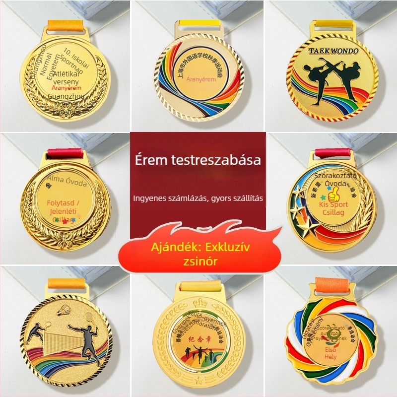 Személyre szabott cinkötvözetes medal zománcfestéssel – maraton, óvoda és gyermekek számára