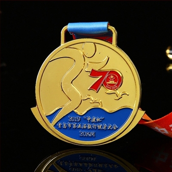 Személyre szabott réz medál sportfutásra, maratonra, túrázásra és hegyi versenyekre
