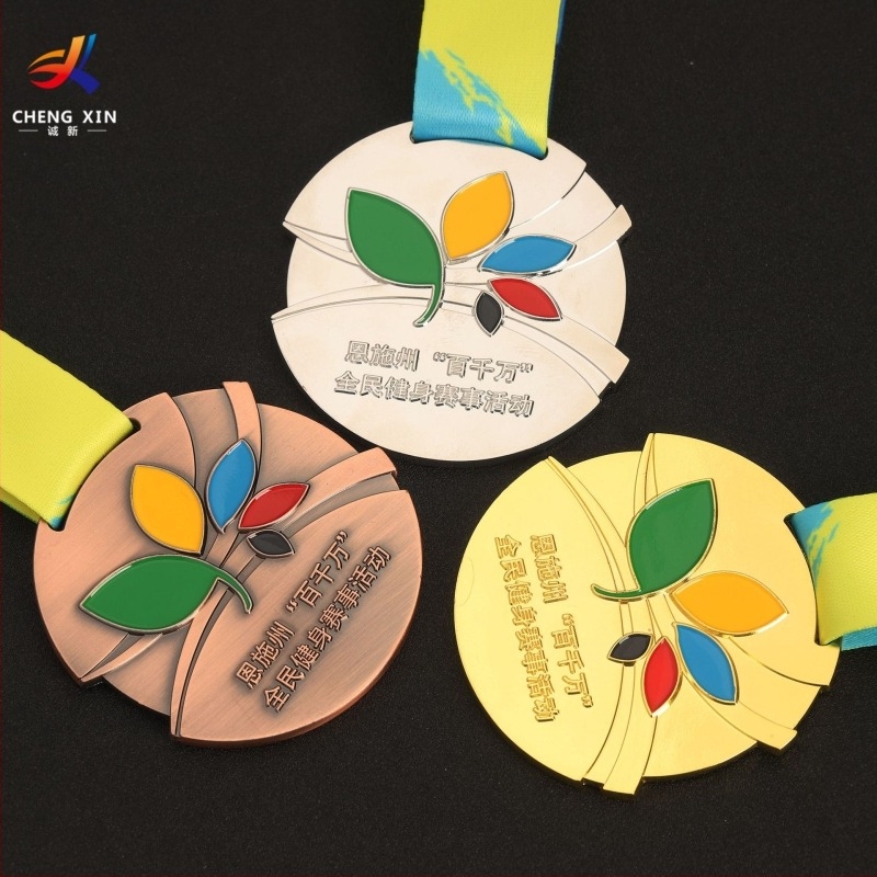 Fém mázolt érem Taekwondo versenyre, sporteseményre és maratonra – emlékdíj