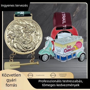 Személyre szabott fém érmek városi maratonokra és hegymászási eseményekre, zománcos plakettekkel