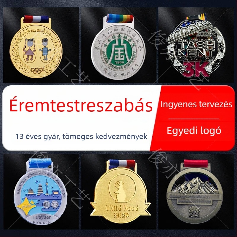 Maratoni bronz fémmedália tollaslabda, röplabda, futball, kosárlabda és taekwondo versenyekhez – testre szabható