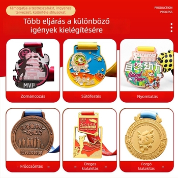 Iskolai sportnapra készített testreszabott érem – Alumíniumötvözet érme, 6,5 cm, logónyomtatás, Vállalati csapattrófea