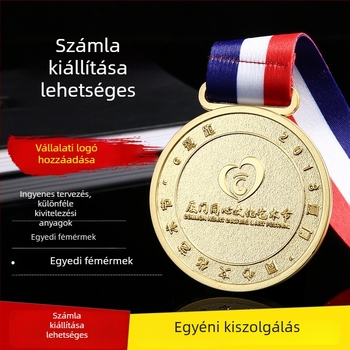 Egyedi fém maratoni aranyérem vállalati alkalmazottak számára, futóklub verseny díj