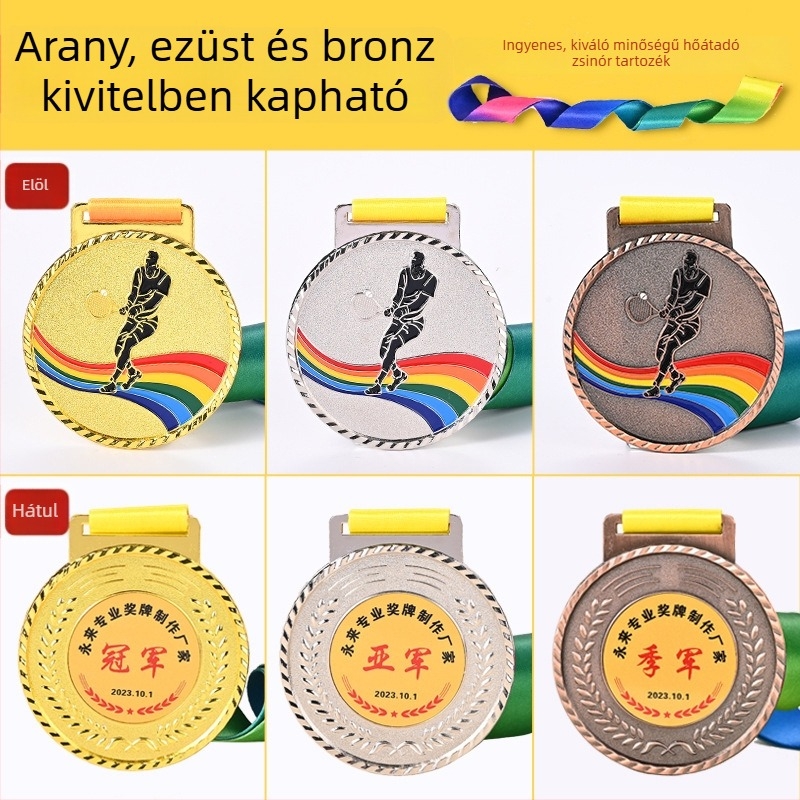 Személyre szabott fém érme óvodai és iskolai sporteseményekre – maraton, tenisz és egyéb versenyek emlékére