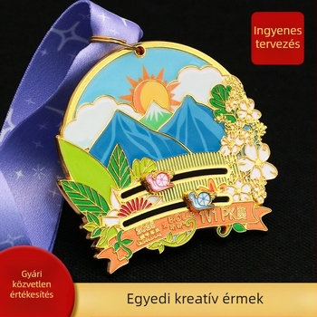 Zománcozott fém csúszó medál - személyre szabott maraton- és túrasemények emlékérme