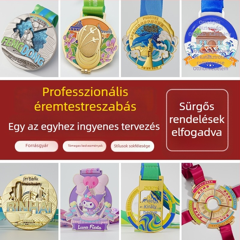 Maratoni forgó lótusz digitális érem, lakkozott fém dizájn, kreatív tervezés vállalati eseményekhez