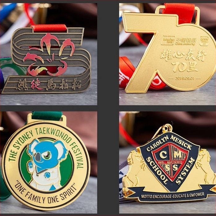 Személyre szabható fémmedálok maratonokra és sporteseményekre, DIY emlékérmek ezüstös és bronzos kivitelben