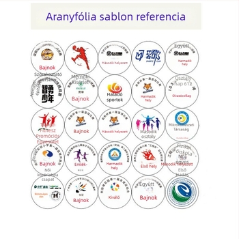 Fém érmet futóversenyre aranyfóliás matricás jelvény, óvodai maratoni díj, testreszabható sportmedál