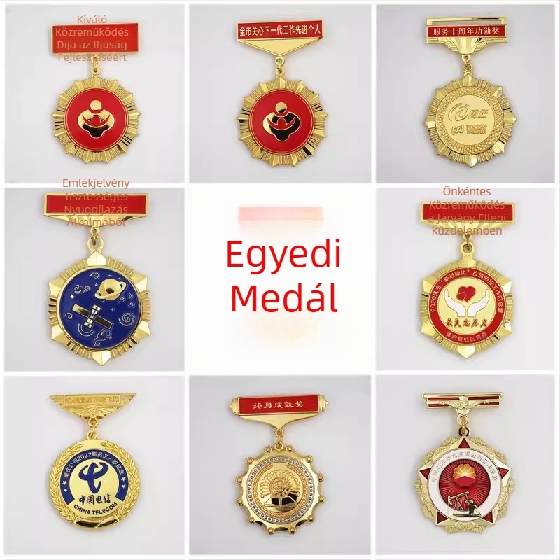 Személyre szabott réz medál sporteseményekhez és maratonhoz, vállalati jubileumra, munka példaképe elismerése