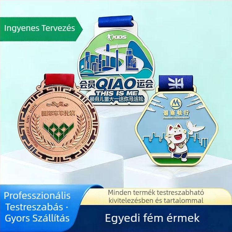 Személyre szabott maratoni érem cink ötvözetből logónyomtatással
