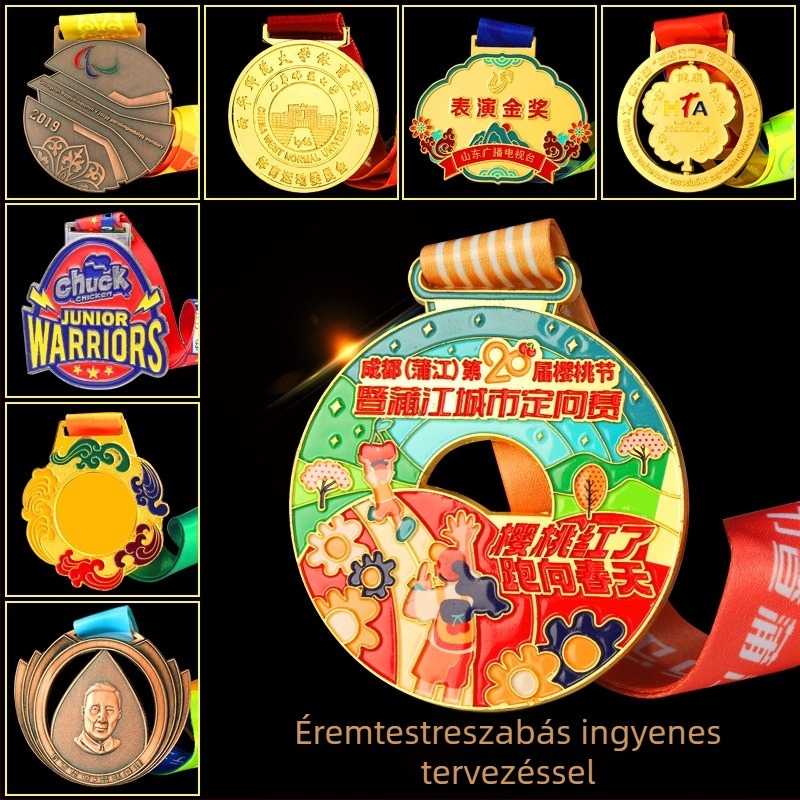 Személyre szabott fémérem zománc bevonattal – maraton és taekwondo