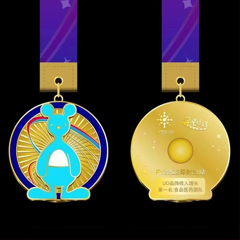 Személyre szabott maraton érem fém akasztóval sporteseményekhez