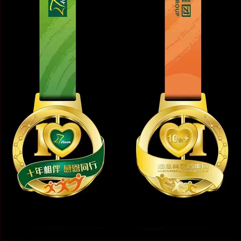 Személyre szabott maraton érem fém akasztóval sporteseményekhez