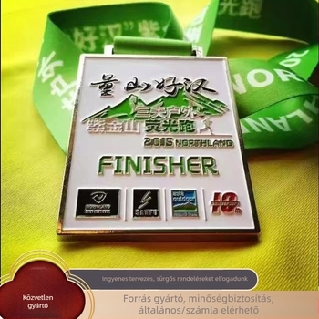 Fém emlékérem maratonhoz, taekwondóhoz és sporteseményekhez – logóval testreszabható – arany, ezüst, réz.
