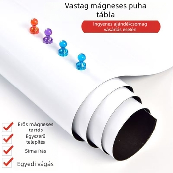 Mágneses ultra-vastag kis fehér tábla, öntapadós, graffiti-írható és törölhető, eltávolítható, nem károsítja a falat, vastag mágneses puha fehér tábla, készleten