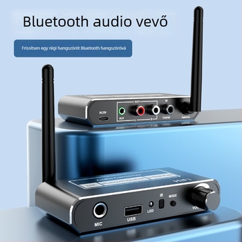 Bluetooth vevő és hangszóró-erősítő távirányítóval, kábelről vezeték nélküli hangátvitel, USB‑flash meghajtó és mikrofon támogatásával