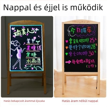 LED író tábla, kis fekete tábla, fluoreszcens reklámkijelző, árlista és kézzel írt menü éjszakai piaci standhoz
