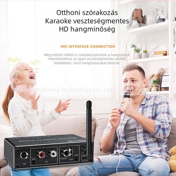 USB mikrofon, erősítő és hangszóró konverter távirányítóval és Bluetooth 5.3 vevővel