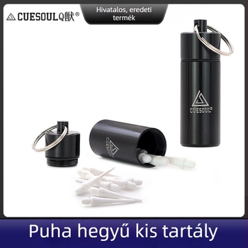 CUESOUL hordozható fekete alumínium darts kiegészítő doboz, tűtároló rekesszel és puha végű darts fejek számára
