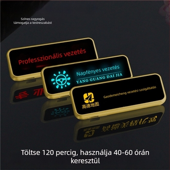 LED világítós sofőr azonosító jelvény, testreszabható műanyag jelvény, tű vagy pillangózáras rögzítés