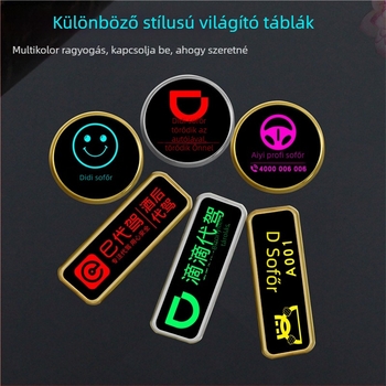 LED világítós sofőr azonosító jelvény, testreszabható műanyag jelvény, tű vagy pillangózáras rögzítés