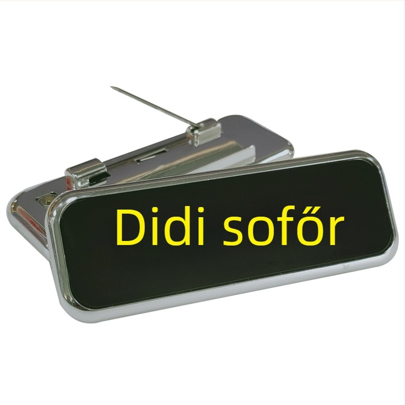 LED világítós sofőr azonosító jelvény, testreszabható műanyag jelvény, tű vagy pillangózáras rögzítés