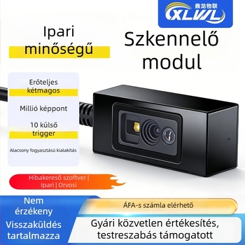 Ipari szintű vonalkód- és QR-kód olvasó beépített fix modullal DPM-szkennerhez