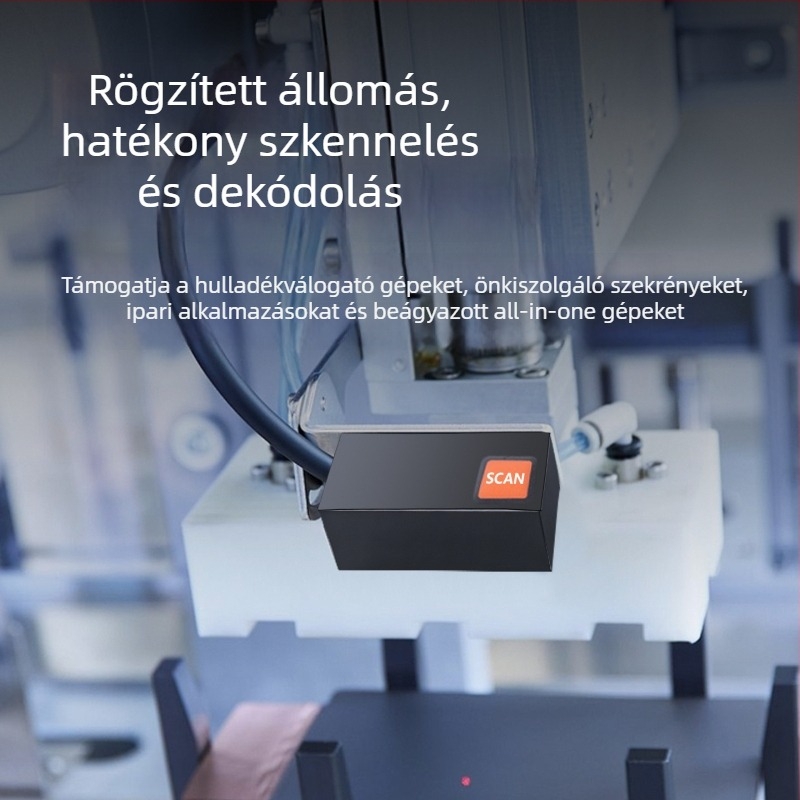 Ipari szintű vonalkód- és QR-kód olvasó beépített fix modullal DPM-szkennerhez