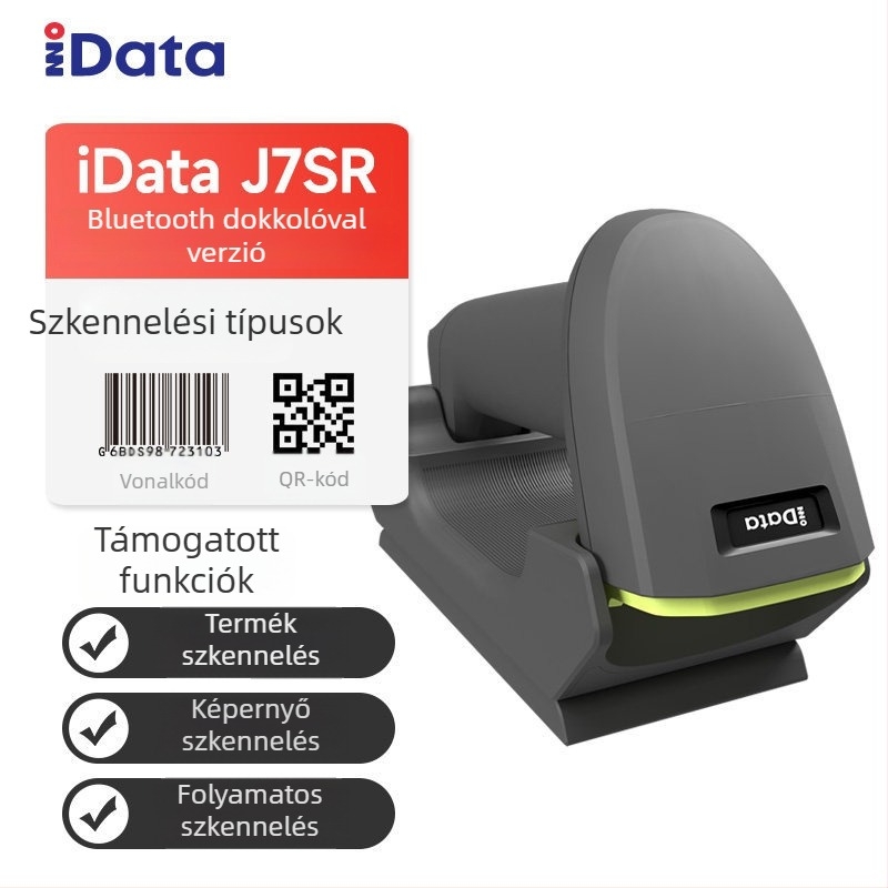 iData J7 Vezeték nélküli kézi 2D vonalkód-olvasó