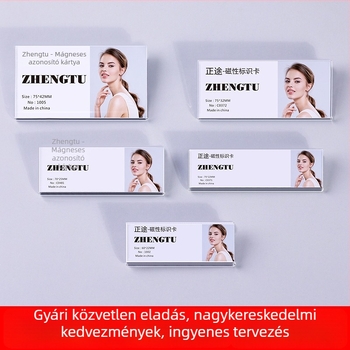 Átlátszó akril jelvény tűvel — névjegykártya-tartó, üres beillesztéshez