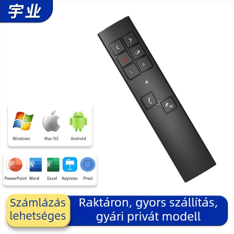 Egérfunkcióval rendelkező lézer toll multimédiás vetítéshez és oktatáshoz, elektronikus tanári pálca, PPT oldalváltó toll