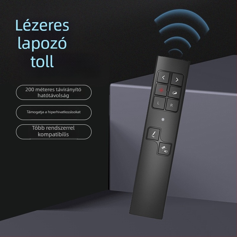 Egérfunkcióval rendelkező lézer toll multimédiás vetítéshez és oktatáshoz, elektronikus tanári pálca, PPT oldalváltó toll