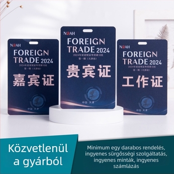 PVC igazolvány készlet portréfotóval, részvételi kártya, kártya képviselő és vendégkártya