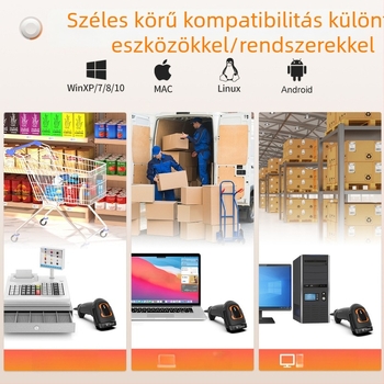 1D CCD kézi vonalkódolvasó vörös fényű