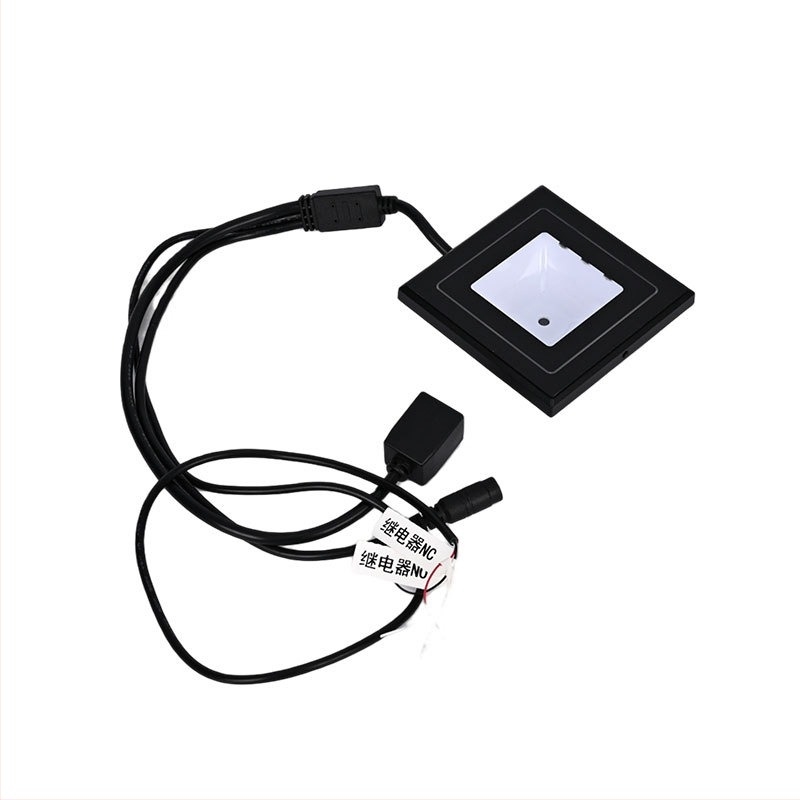 Hozzáférés-ellenőrző 1D/2D kódolvasó modul NFC-kártyaolvasóval, TCP/IP kommunikációval, QR-kód modul, 86x86x32 mm ház