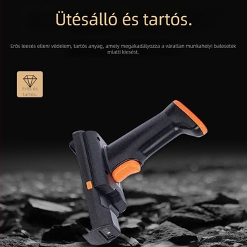 Kézi PDA terminál vezeték nélküli Bluetooth barcode olvasóval, klippel a hordozáshoz, ID- és 2D-kódok olvasásához.