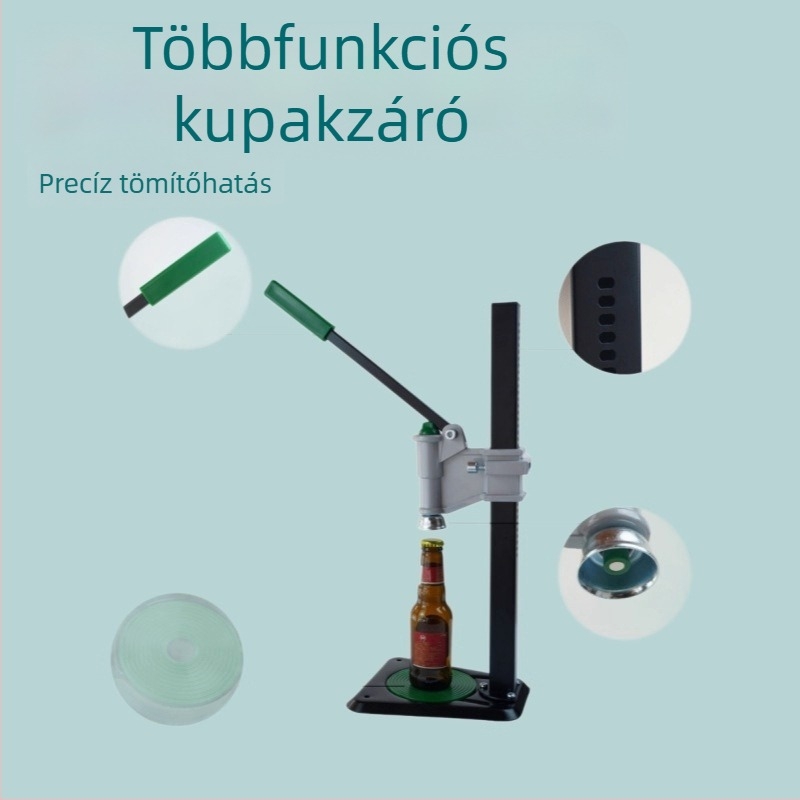 Kézi koronás kupakzáró gép sör- és szénsavas üvegekhez