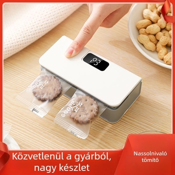 Kétfunkciós mini zárógép, nassolnivalók lezáró, hordozható élelmiszer-záró klipek, több beállítás otthoni használatra